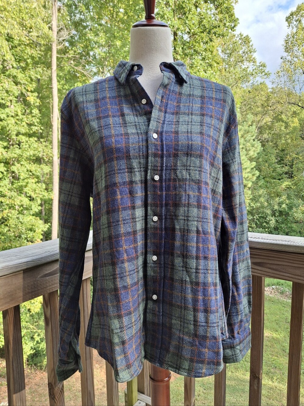 Frank & Eileen Finbar Plaid Cotton Flannel Button Down Shirt Men's Medium